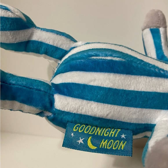 Goodnight Moon Bunny Plush Grey Rabbit Striped Pajamas Stuffed Animal Toy 9 inch - Picture 9 of 11
